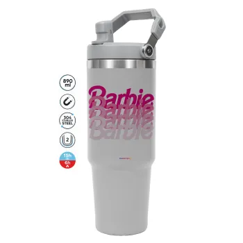 Barbie repeat, ΓΚΡΙ χρώματος Θερμός Ανοξείδωτο 890ml (30oz) με χερούλι