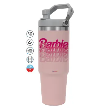 Barbie repeat, ΡΟΖ χρώματος Θερμός Ανοξείδωτο 890ml (30oz) με χερούλι