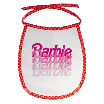 Barbie repeat, Σαλιάρα μωρού αλέκιαστη με κορδόνι Κόκκινη