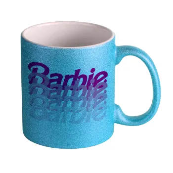 Barbie repeat, Κούπα Σιέλ Glitter που γυαλίζει, κεραμική, 330ml