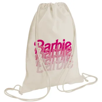 Barbie repeat, Τσάντα πλάτης πουγκί GYMBAG natural (28x40cm)