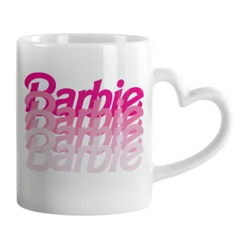 Barbie repeat, Mug heart handle, ceramic, 330ml