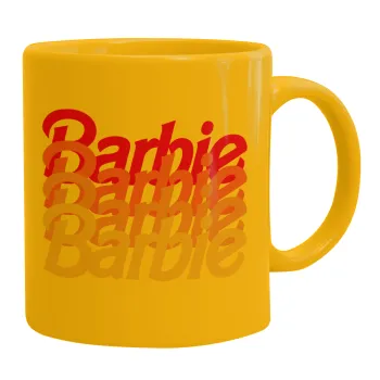 Barbie repeat, Κούπα, κεραμική κίτρινη, 330ml