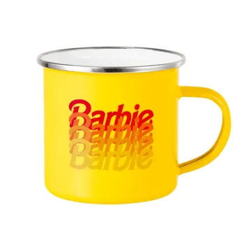 Barbie repeat, Κούπα Μεταλλική εμαγιέ Κίτρινη 360ml