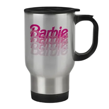 Barbie repeat, Stainless steel travel mug with lid, double wall 450ml
