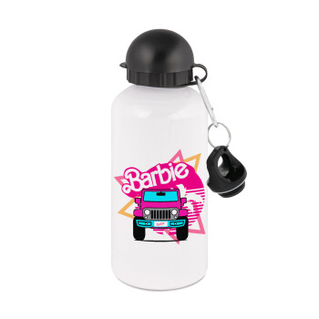 Barbie car, Metal water bottle, White, aluminum 500ml