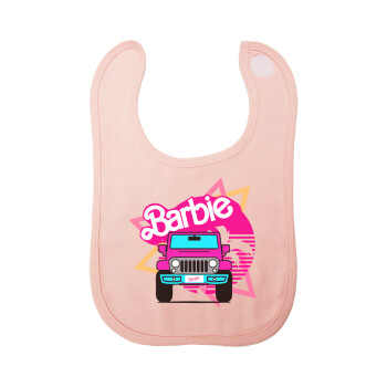 Barbie car, Σαλιάρα με Σκρατς ΡΟΖ 100% Organic Cotton (0-18 months)