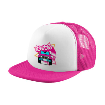 Barbie car, Καπέλο παιδικό Soft Trucker με Δίχτυ Pink/White 