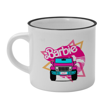 Barbie car, Κούπα κεραμική vintage Λευκή/Μαύρη 230ml