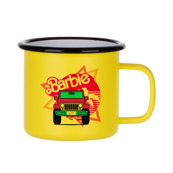 Barbie car, Κούπα Μεταλλική εμαγιέ ΜΑΤ Κίτρινη 360ml