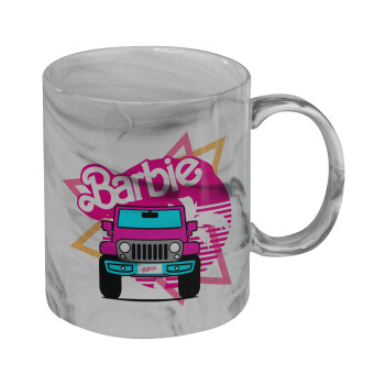 Barbie car, Mug ceramic marble style, 330ml