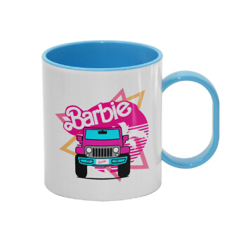 Barbie car, Κούπα (πλαστική) (BPA-FREE) Polymer Μπλε για παιδιά, 330ml