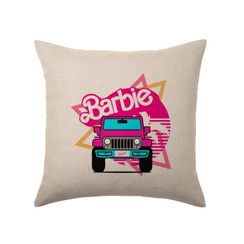 Barbie car, Μαξιλάρι καναπέ ΛΙΝΟ 40x40cm περιέχεται το  γέμισμα