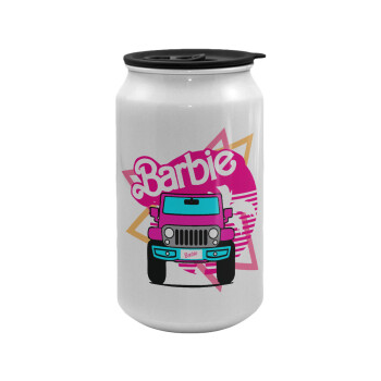 Barbie car, Κούπα ταξιδιού μεταλλική με καπάκι (tin-can) 500ml