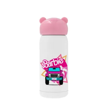 Barbie car, Pink stainless steel thermal flask, 320ml