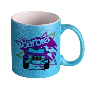 Barbie car, Κούπα Σιέλ Glitter που γυαλίζει, κεραμική, 330ml