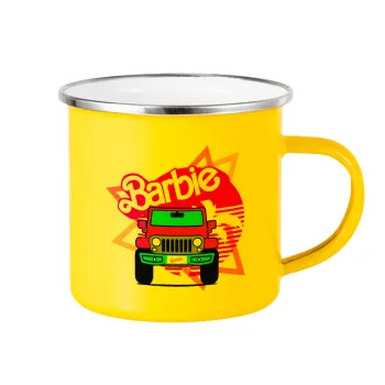 Barbie car, Κούπα Μεταλλική εμαγιέ Κίτρινη 360ml