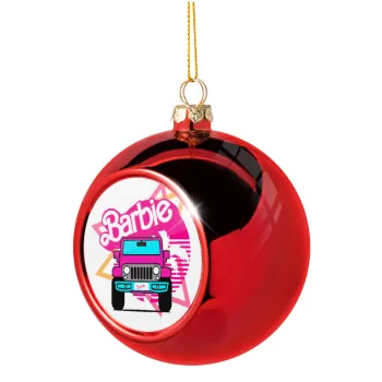 Barbie car, Christmas tree ball Red 8cm
