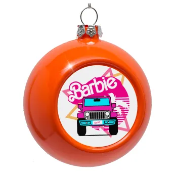 Barbie car, Orange Christmas tree ornament bauble 8cm