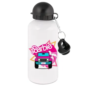 Barbie car, Metal water bottle, White, aluminum 500ml