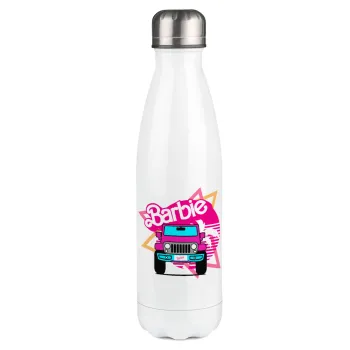 Barbie car, Metal mug thermos White (Stainless steel), double wall, 500ml