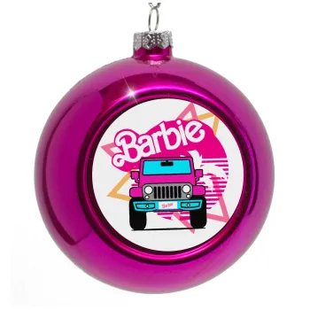 Barbie car, Purple Christmas tree ornament bauble 8cm