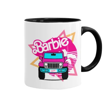 Barbie car, Mug colored black, ceramic, 330ml