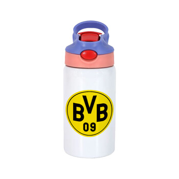 BVB Μπορούσια Ντόρτμουντ , Children's hot water bottle, stainless steel, with safety straw, pink/purple (350ml)