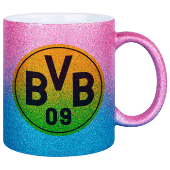BVB Μπορούσια Ντόρτμουντ , Κούπα Χρυσή/Μπλε Glitter, κεραμική, 330ml