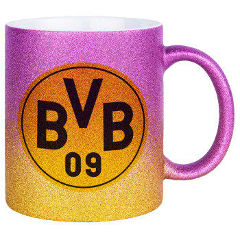 BVB Μπορούσια Ντόρτμουντ , Κούπα Χρυσή/Ροζ Glitter, κεραμική, 330ml