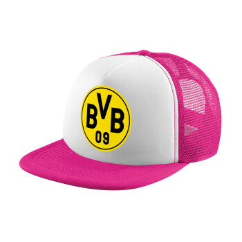 BVB Dortmund, Adult Soft Trucker Hat with Pink/White Mesh (POLYESTER, ADULT, UNISEX, ONE SIZE)
