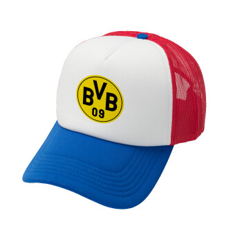 BVB Μπορούσια Ντόρτμουντ , Καπέλο Soft Trucker με Δίχτυ Red/Blue/White 