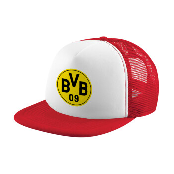 BVB Dortmund, Καπέλο Ενηλίκων Soft Trucker με Δίχτυ Red/White (POLYESTER, ΕΝΗΛΙΚΩΝ, UNISEX, ONE SIZE)