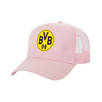 BVB Dortmund, Structured Trucker Children's Hat, with Mesh, PINK (100% COTTON, CHILDREN'S, UNISEX, ONE SIZE)