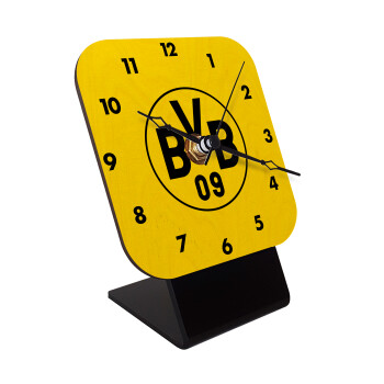 BVB Μπορούσια Ντόρτμουντ , Επιτραπέζιο ρολόι σε φυσικό ξύλο (10cm)
