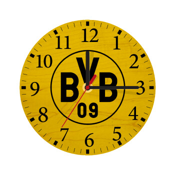 BVB Μπορούσια Ντόρτμουντ , Ρολόι τοίχου ξύλινο plywood (20cm)