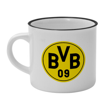 BVB Dortmund, Κούπα κεραμική vintage Λευκή/Μαύρη 230ml