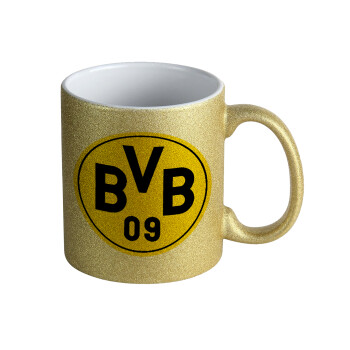 BVB Μπορούσια Ντόρτμουντ , Κούπα Χρυσή Glitter που γυαλίζει, κεραμική, 330ml