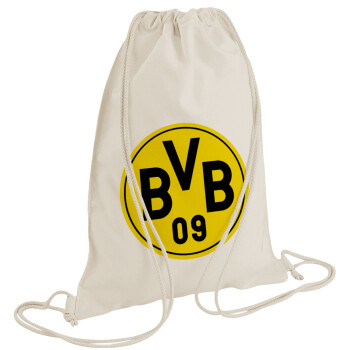 BVB Dortmund, Τσάντα πλάτης πουγκί GYMBAG natural (28x40cm)