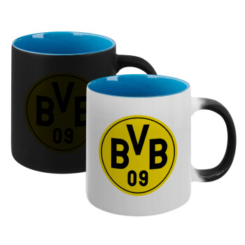 BVB Dortmund, Κούπα Μαγική εσωτερικό μπλε, κεραμική 330ml που αλλάζει χρώμα με το ζεστό ρόφημα (1 τεμάχιο)