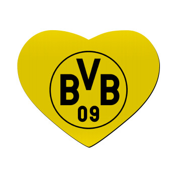 BVB Dortmund, Mousepad heart 23x20cm