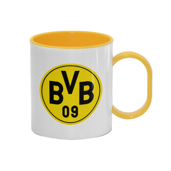 BVB Dortmund, Κούπα (πλαστική) (BPA-FREE) Polymer Κίτρινη για παιδιά, 330ml