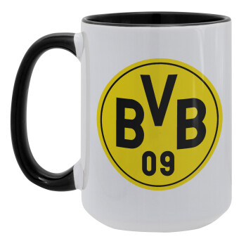 BVB Dortmund, Κούπα Mega 15oz, κεραμική Μαύρη, 450ml