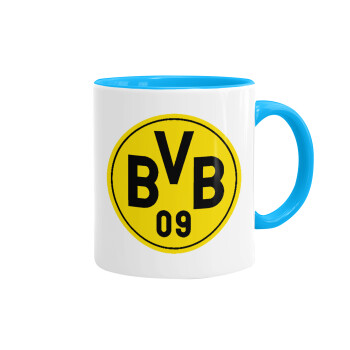 BVB Dortmund, Mug colored light blue, ceramic, 330ml