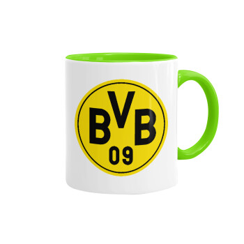 BVB Dortmund, Mug colored light green, ceramic, 330ml