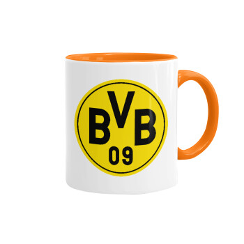 BVB Dortmund, Mug colored orange, ceramic, 330ml