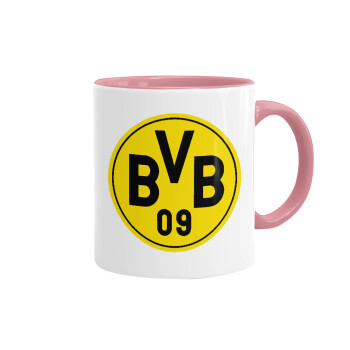 BVB Dortmund, Mug colored pink, ceramic, 330ml