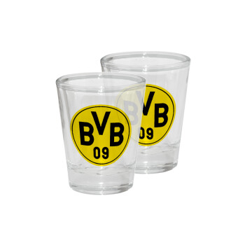 BVB Dortmund, Σφηνοπότηρα γυάλινα 45ml διάφανα (2 τεμάχια)