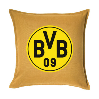 BVB Μπορούσια Ντόρτμουντ , Μαξιλάρι καναπέ Κίτρινο 100% βαμβάκι, περιέχεται το γέμισμα (50x50cm)