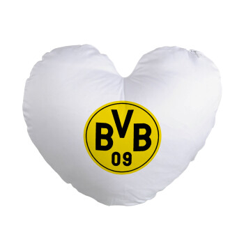 BVB Dortmund, Μαξιλάρι καναπέ καρδιά 40x40cm περιέχεται το  γέμισμα